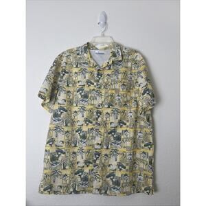 COLUMBIA Mens Shirt Button-Down Short Sleeve Fishing Outdoors All Over Print
